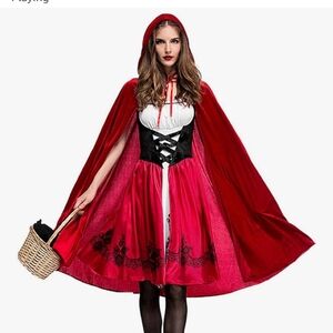 Red Hooded Cape Costume